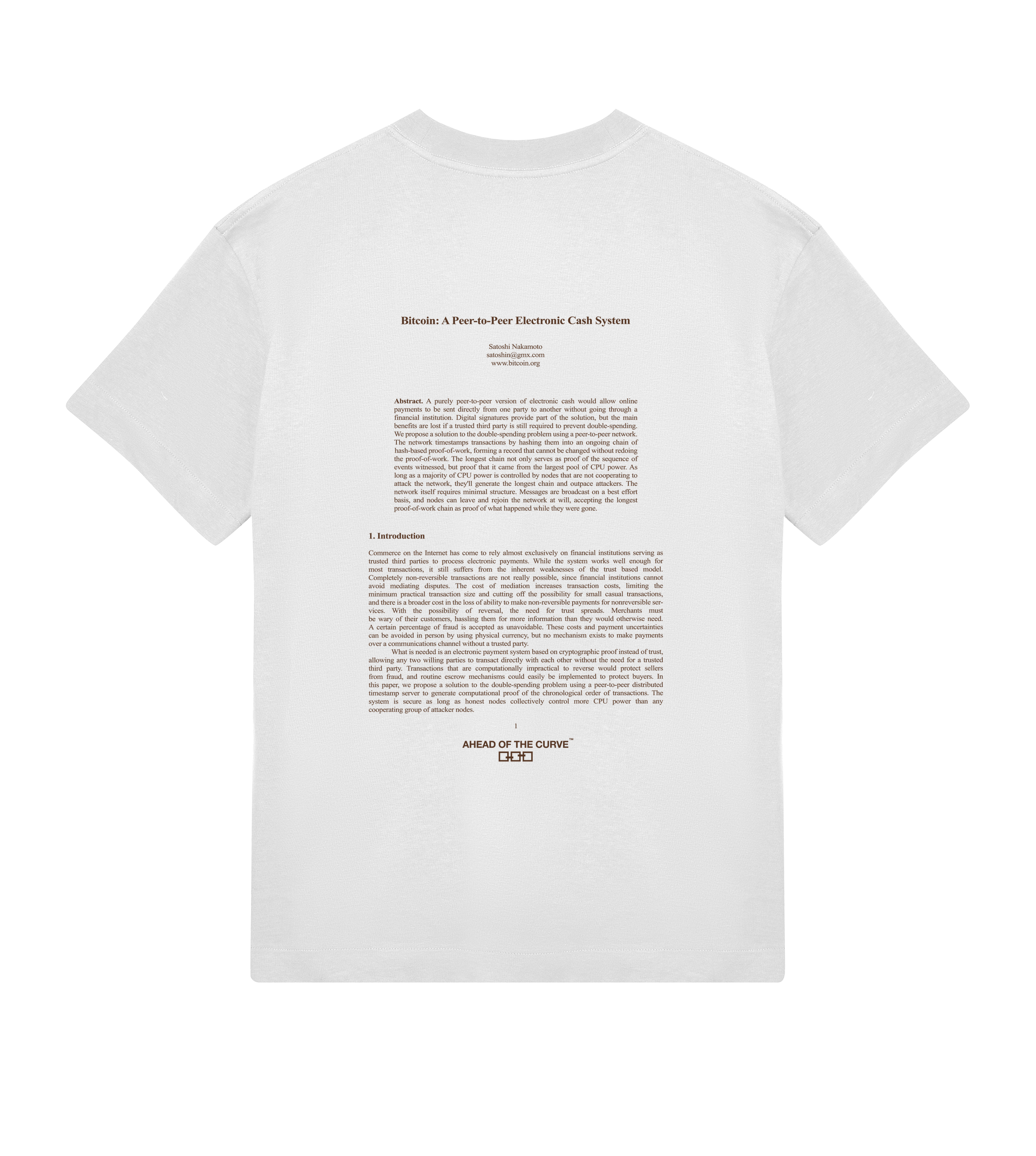 Bitcoin Whitepaper Off White Heavyweight Tee – Ahead Of The Curve