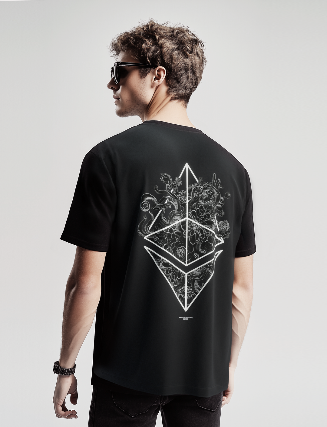 ETH Flower Vintage Black Heavyweight Tee